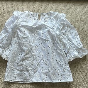 Emerson Fry small white eyelet blouse